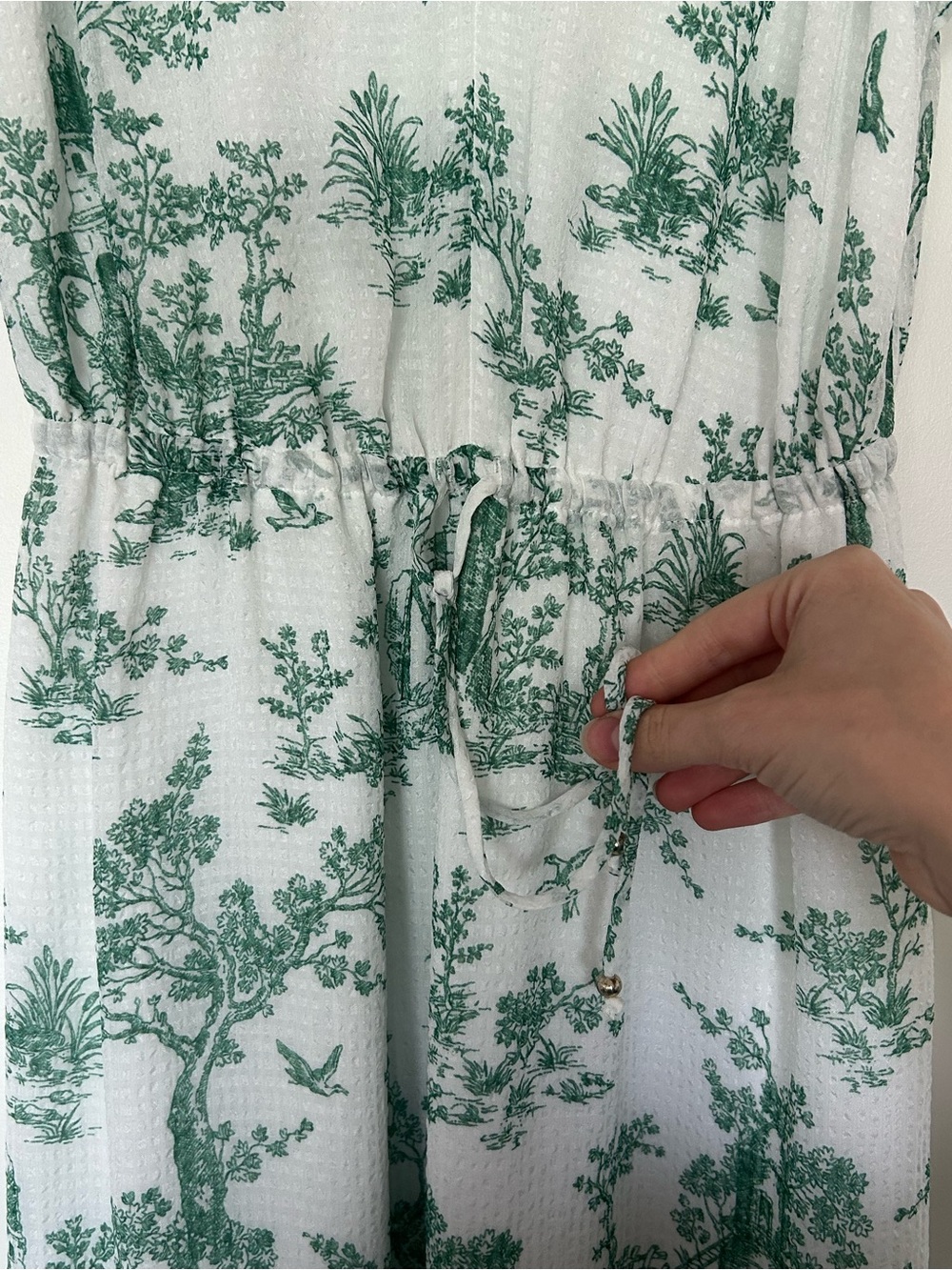 2 for 10$ ☀️ Flounce sleeves green landscape print maxi dress sz4 - Picture 6 of 16